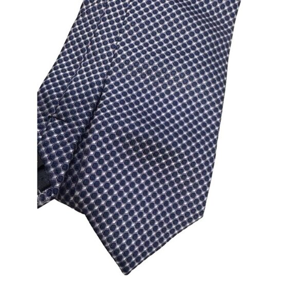 YSL Yves Saint Laurent Pour Homme Navy & White Dotted Italian Silk Tie Worn Twic - Picture 3 of 6